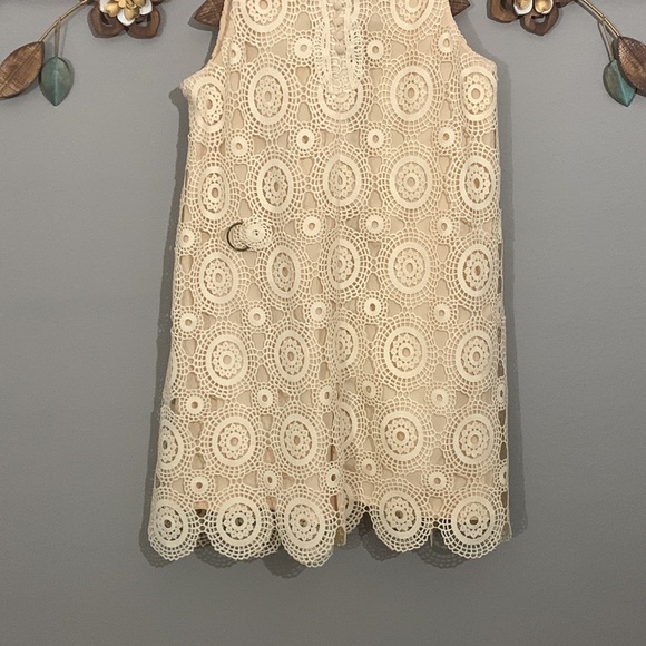 Free People Selma Ivory Crochet Sleeveless Dress Size 10 - Picture 7 of 8